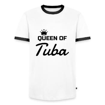 Tuba Tubiste Musique Musicien Concert - T-shirt contrasté Homme - blanc/noir - Devant - AI Model Female 172 light (172cm) & AI Model Male 178 dark (178cm)