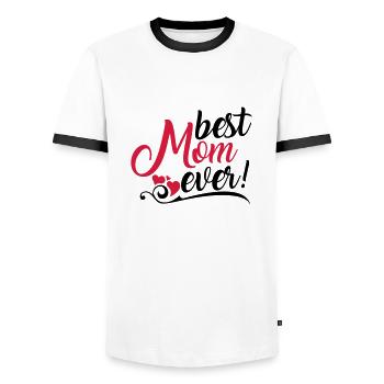 Best Mom ever! - T-shirt contrasté Homme - blanc/noir - Devant - AI Model Female 172 light (172cm) & AI Model Male 178 dark (178cm)
