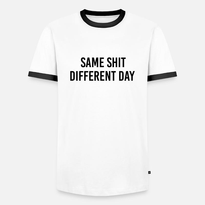 Same Shit different day - T-shirt contrasté Homme - blanc/noir