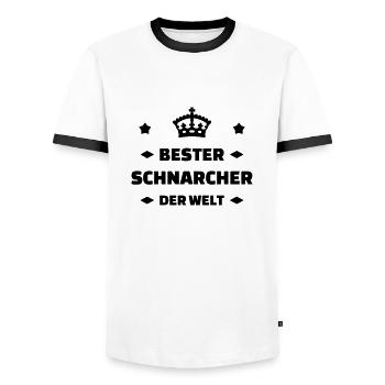 Ronfler / Ronfleur / Ronfleuse / Ronflement - T-shirt contrasté Homme - blanc/noir - Devant - AI Model Female 172 light (172cm) & AI Model Male 178 dark (178cm)