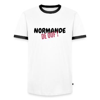 Normandie / Normand / Normande / France/ Normandy - Men's Ringer Shirt - white/black - Front - AI Model Female 172 light (172cm) & AI Model Male 178 dark (178cm)