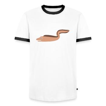 Moray eel - Men's Ringer Shirt - white/black - Front - AI Model Female 172 light (172cm) & AI Model Male 178 dark (178cm)