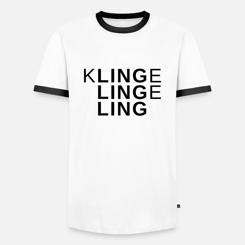 Slogan design - klingelingeling - Men's Ringer Shirt - white/black