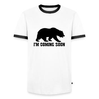 Ours ours brun ours - T-shirt contrasté Homme - blanc/noir - Devant - AI Model Female 172 light (172cm) & AI Model Male 178 dark (178cm)