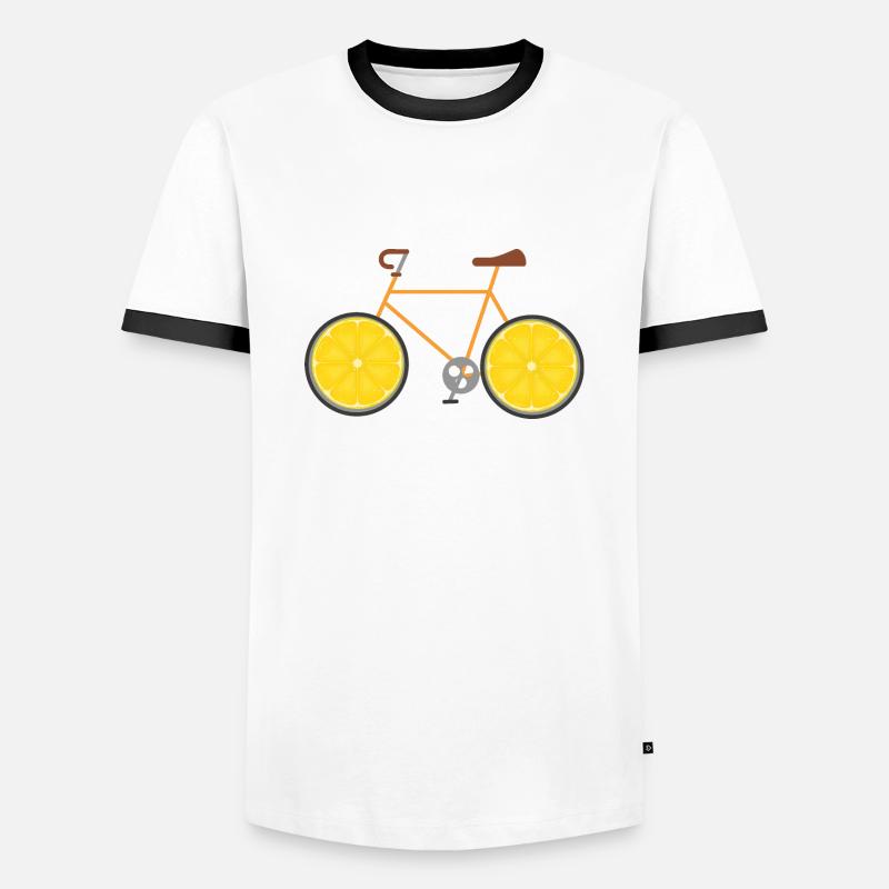 Lemon Bicycle - Men's Ringer Shirt - white/black