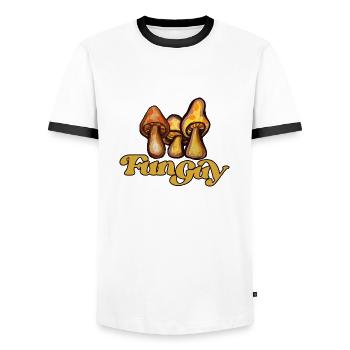 fun kerl - Männer Kontrast-T-Shirt - Weiß/Schwarz - Vorne - AI Model Female 172 light (172cm) & AI Model Male 178 dark (178cm)