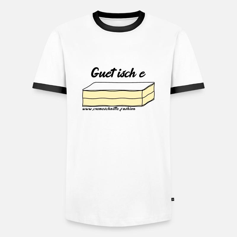 Guet isch e Cremeschnitte - Männer Kontrast-T-Shirt - Weiß/Schwarz