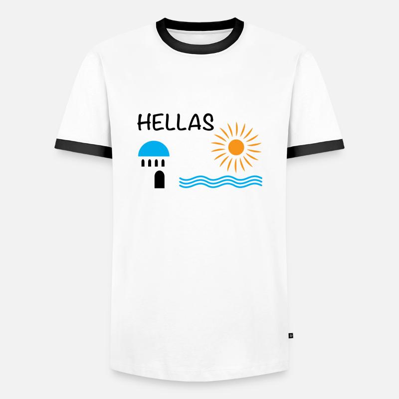 Hellas - Männer Kontrast-T-Shirt - Weiß/Schwarz