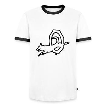 agility hund sport - Männer Kontrast-T-Shirt - Weiß/Schwarz - Vorne - AI Model Female 172 light (172cm) & AI Model Male 178 dark (178cm)