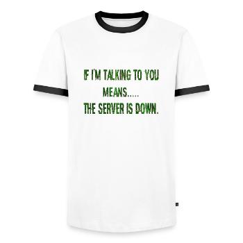 Hacking hacker hacker computer cybersecurity - Men's Ringer Shirt - white/black - Front - AI Model Female 172 light (172cm) & AI Model Male 178 dark (178cm)