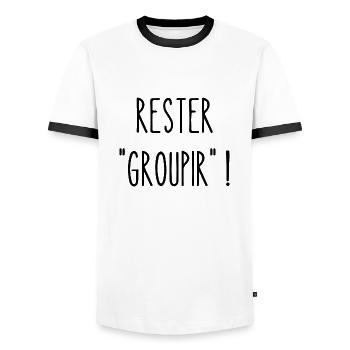 rester groupir - T-shirt contrasté Homme - blanc/noir - Devant - AI Model Female 172 light (172cm) & AI Model Male 178 dark (178cm)