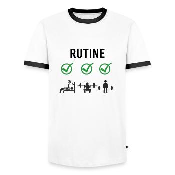Gym Deadlifts Workout love - ma déroute de fitness de passe-temps - T-shirt contrasté Homme - blanc/noir - Devant - AI Model Female 172 light (172cm) & AI Model Male 178 dark (178cm)