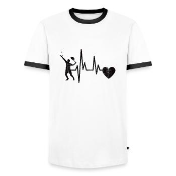 Raquette de tennis Tennis Player Tennis Club - T-shirt contrasté Homme - blanc/noir - Devant - AI Model Female 172 light (172cm) & AI Model Male 178 dark (178cm)