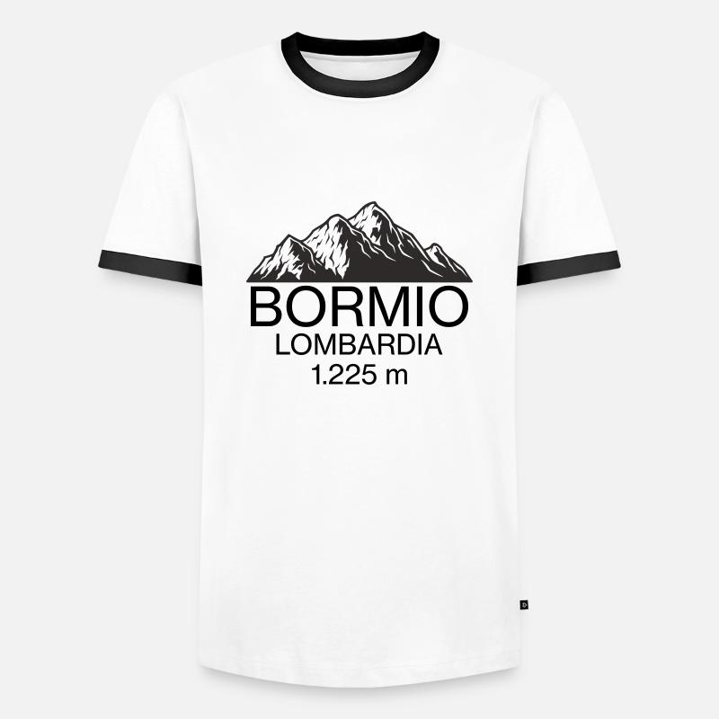 bormio logo - Men's Ringer Shirt - white/black