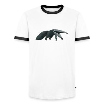 der lustige Ameisenbär - Männer Kontrast-T-Shirt - Weiß/Schwarz - Vorne - AI Model Female 172 light (172cm) & AI Model Male 178 dark (178cm)