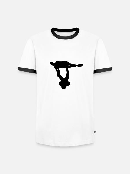 AcroYoga - Vishnus Couch - Männer Kontrast-T-Shirt - Weiß/Schwarz