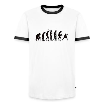 Volleyball de plage Volleyball Volleyball Cadeau de joueur de volleyball - T-shirt contrasté Homme - blanc/noir - Devant - AI Model Female 172 light (172cm) & AI Model Male 178 dark (178cm)