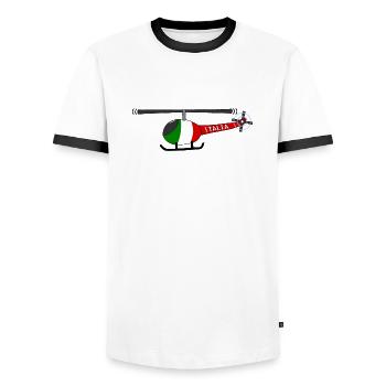 Helicopter Italy Flag Children - Men's Ringer Shirt - white/black - Front - AI Model Female 172 light (172cm) & AI Model Male 178 dark (178cm)
