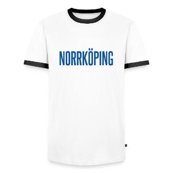 Norrköping - Men's Ringer Shirt - white/black - Front - AI Model Female 172 light (172cm) & AI Model Male 178 dark (178cm)