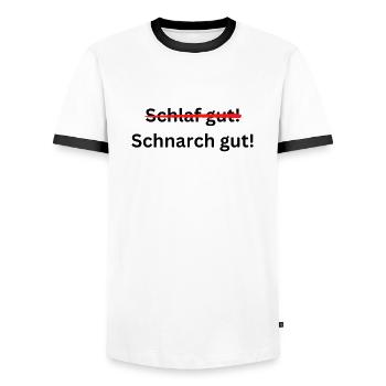 Schlaf gut Schnarch gut - Männer Kontrast-T-Shirt - Weiß/Schwarz - Vorne - AI Model Female 172 light (172cm) & AI Model Male 178 dark (178cm)