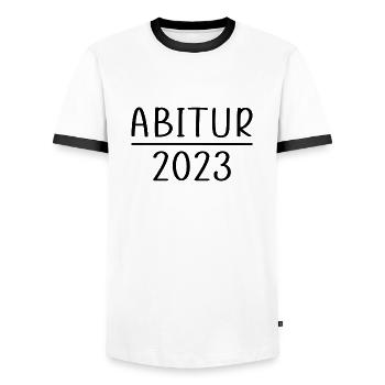 Abi 2023 Abitur Schulabschluss 2023 party - Männer Kontrast-T-Shirt - Weiß/Schwarz - Vorne - AI Model Female 172 light (172cm) & AI Model Male 178 dark (178cm)