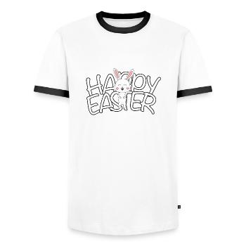 Happy Easter Frohe Ostern - Men's Ringer Shirt - white/black - Front - AI Model Female 172 light (172cm) & AI Model Male 178 dark (178cm)