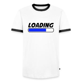 Loading - Männer Kontrast-T-Shirt - Weiß/Schwarz - Vorne - AI Model Female 172 light (172cm) & AI Model Male 178 dark (178cm)