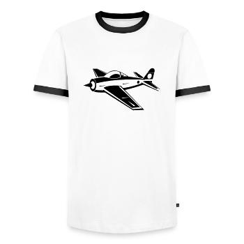 Vintage-Kampfflugzeug - Männer Kontrast-T-Shirt - Weiß/Schwarz - Vorne - AI Model Female 172 light (172cm) & AI Model Male 178 dark (178cm)
