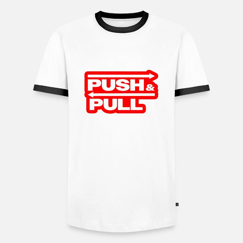 Push and Pull Red - Männer Kontrast-T-Shirt - Weiß/Schwarz