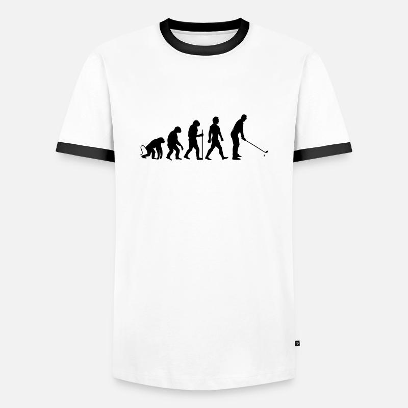 evolution golf - Männer Kontrast-T-Shirt - Weiß/Schwarz