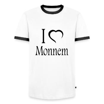 Mannheim Monnem Mannheimat - Männer Kontrast-T-Shirt - Weiß/Schwarz - Vorne - AI Model Female 172 light (172cm) & AI Model Male 178 dark (178cm)
