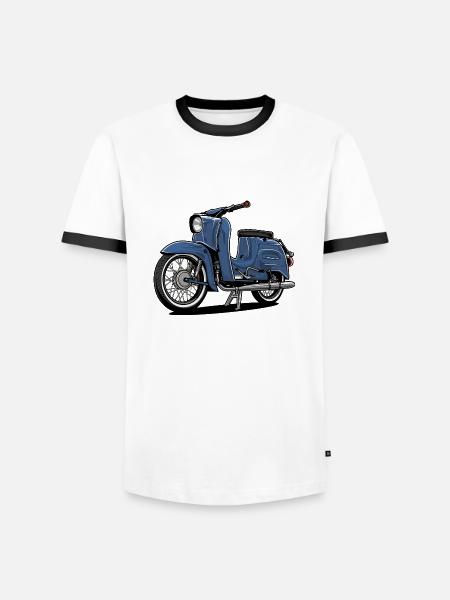 Schwalbe (blassblau) // Illustration - Männer Kontrast-T-Shirt - Weiß/Schwarz