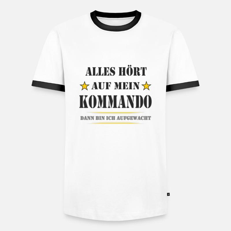 MY COMMAND - Men's Ringer Shirt - white/black