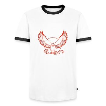 Eagleand Snake - T-shirt contrasté Homme - blanc/noir - Devant - AI Model Female 172 light (172cm) & AI Model Male 178 dark (178cm)