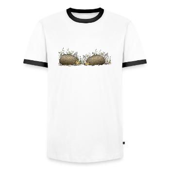 Hedgehogs - Men's Ringer Shirt - white/black - Front - AI Model Female 172 light (172cm) & AI Model Male 178 dark (178cm)