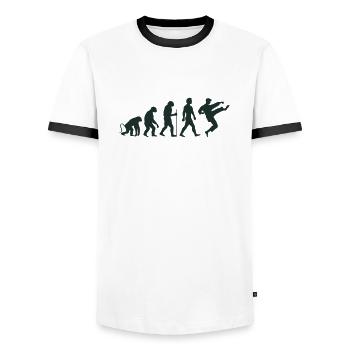 karate evolution - Männer Kontrast-T-Shirt - Weiß/Schwarz - Vorne - AI Model Female 172 light (172cm) & AI Model Male 178 dark (178cm)