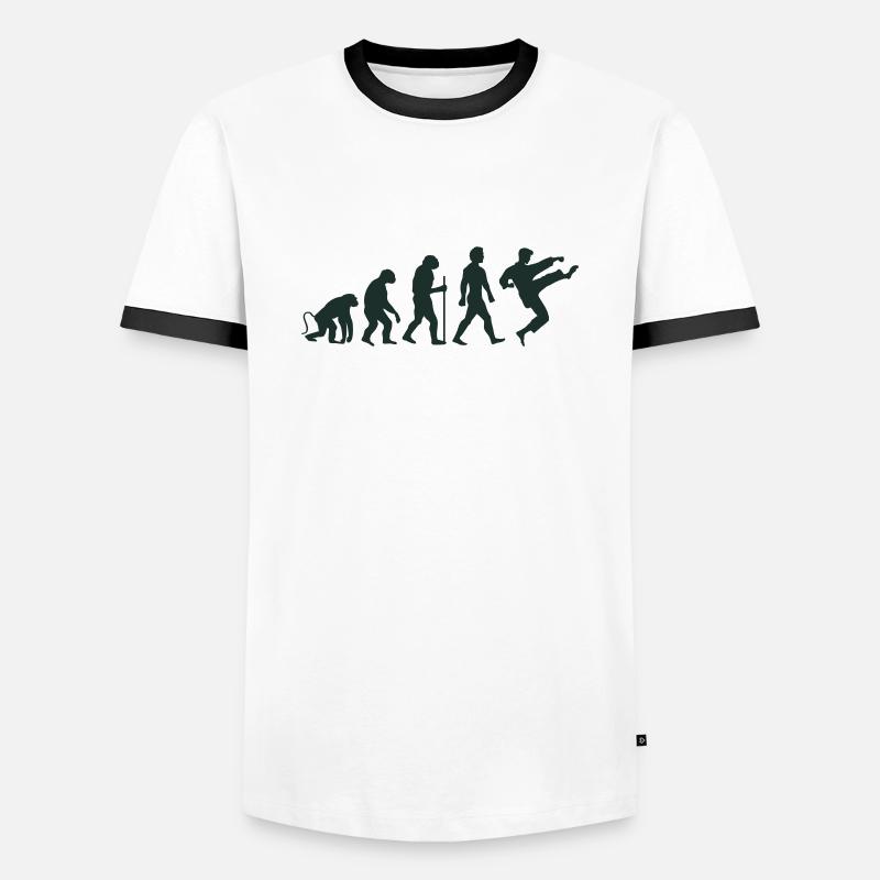 Karaté Évolution - T-shirt contrasté Homme - blanc/noir