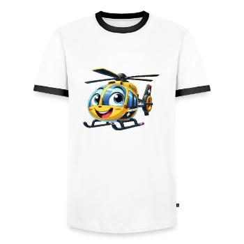 Trauma helicopter junior - Men's Ringer Shirt - white/black - Front - AI Model Female 172 light (172cm) & AI Model Male 178 dark (178cm)