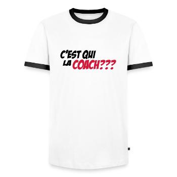 LA COACH - T-shirt contrasté Homme - blanc/noir - Devant - AI Model Female 172 light (172cm) & AI Model Male 178 dark (178cm)