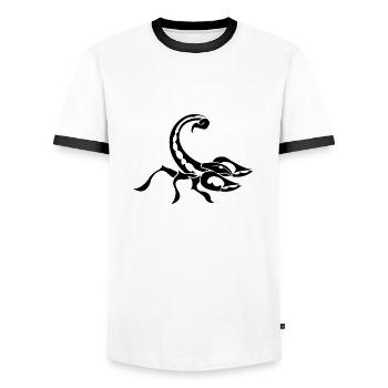 scorpion - Männer Kontrast-T-Shirt - Weiß/Schwarz - Vorne - AI Model Female 172 light (172cm) & AI Model Male 178 dark (178cm)