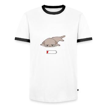 Batteries basses - T-shirt contrasté Homme - blanc/noir - Devant - AI Model Female 172 light (172cm) & AI Model Male 178 dark (178cm)