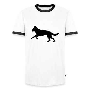 Deutscher Schäferhund - Männer Kontrast-T-Shirt - Weiß/Schwarz - Vorne - AI Model Female 172 light (172cm) & AI Model Male 178 dark (178cm)
