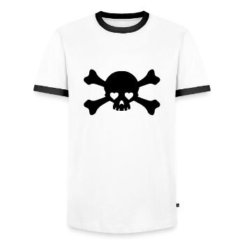 eyes skull - Männer Kontrast-T-Shirt - Weiß/Schwarz - Vorne - AI Model Female 172 light (172cm) & AI Model Male 178 dark (178cm)