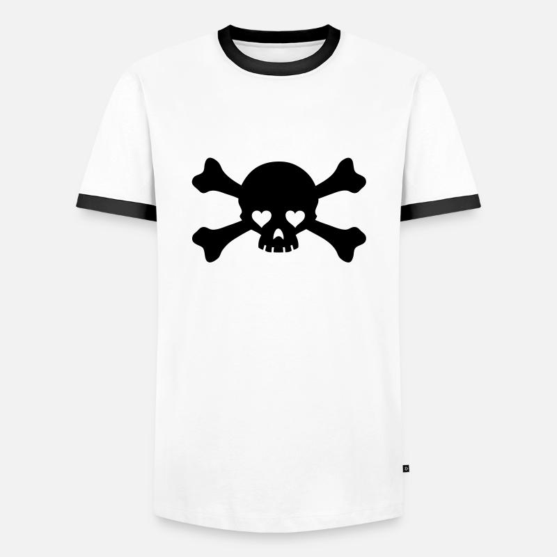 eyes skull - Männer Kontrast-T-Shirt - Weiß/Schwarz