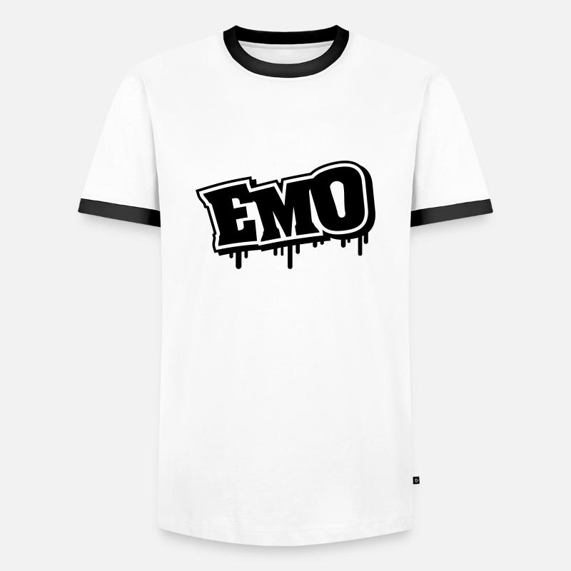 emo_graffiti_se1 - Men's Ringer Shirt - white/black