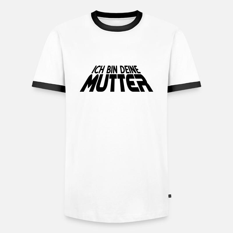 Ich bin deine MUTTER 3D (1c) - Men's Ringer Shirt - white/black