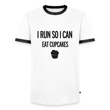 Cupcakes - Männer Kontrast-T-Shirt - Weiß/Schwarz - Vorne - AI Model Female 172 light (172cm) & AI Model Male 178 dark (178cm)