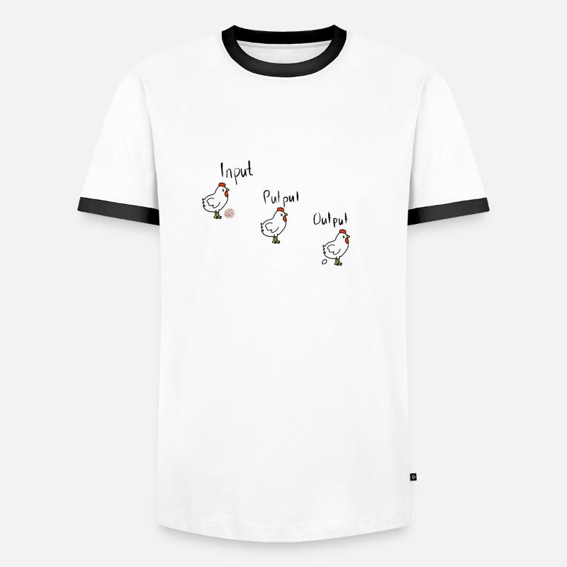 Input putput output - Men's Ringer Shirt - white/black