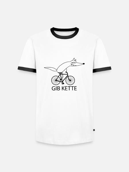 Schneller Fahrrad Fuchs - Männer Kontrast-T-Shirt - Weiß/Schwarz