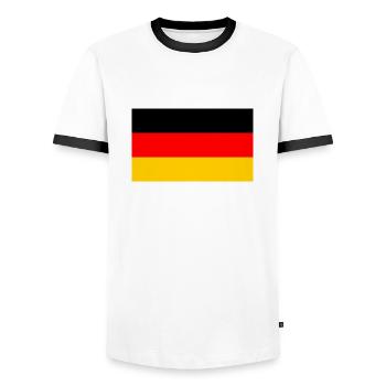 German Flag - German Flag - Men's Ringer Shirt - white/black - Front - AI Model Female 172 light (172cm) & AI Model Male 178 dark (178cm)